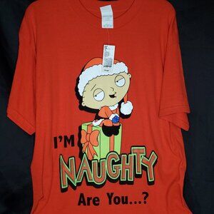 NWT Stewie Griffin Christmas Naughty t-shirt Family Guy